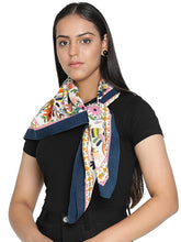 Pure Cotton Nordic Floral Saga Scarf in Pearl White